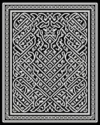 Intricate Celtic Knot Black White Pattern Rug