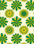 Retro Sunburst Floral Pattern Rug