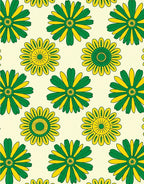Retro Sunburst Floral Pattern Rug