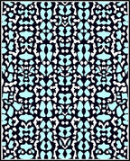 Abstract Teal White Symmetry Pattern Rug