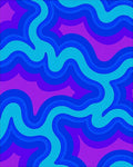 Abstract Groovy Wave Pattern Rug
