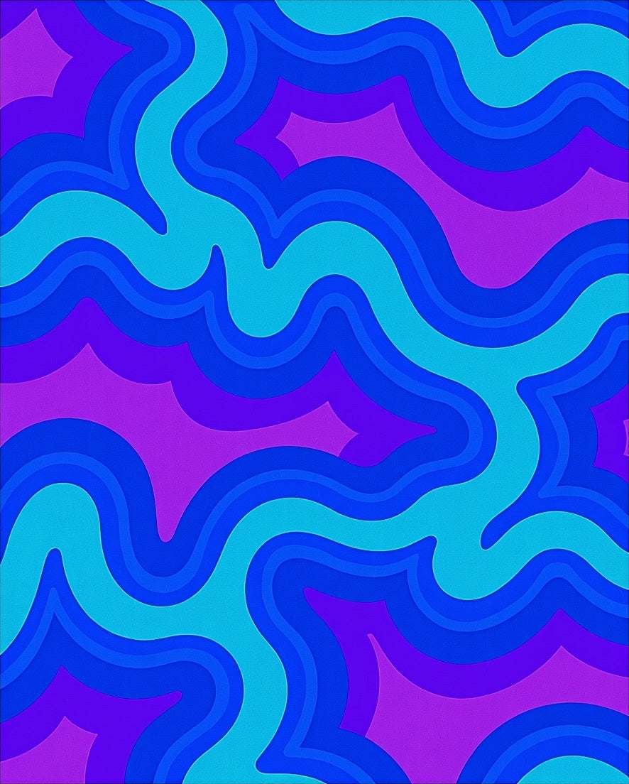 Abstract Groovy Wave Pattern Rug