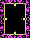Pink Floral Golden Frame Motif Rug