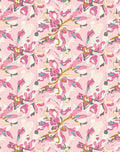 Abstract Pink Floral Ribbon Pattern Rug