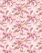 Abstract Pink Floral Ribbon Pattern Rug