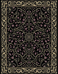 Ornate Floral Black Gold Rug
