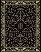 Ornate Floral Black Gold Rug