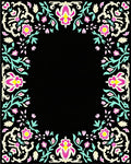 Vibrant Floral Border Pattern Design Rug