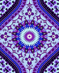Mandala Style Purple Blue Geometric Design Rug