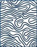 Organic Swirl Patterned Navy Rug