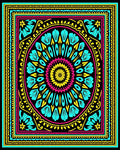 Vibrant Floral Mandala Style Pattern Rug