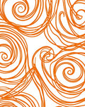 Whirling Orange Swirl Pattern Rug