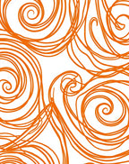 Whirling Orange Swirl Pattern Rug