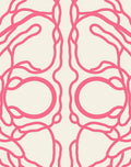 Bright Pink Abstract Curving Lines Rug