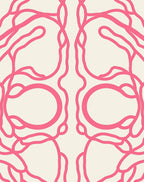 Bright Pink Abstract Curving Lines Rug