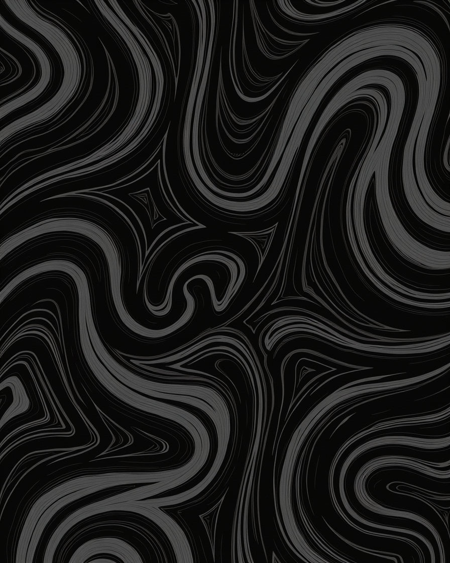 Dark Flowing Swirl Abstract Rug