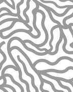 Organic Grey Wavy Lines Pattern Rug