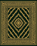 Ornate Gold Dark Green Medallion Rug