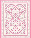 Pink Floral Vine Medallion Rug