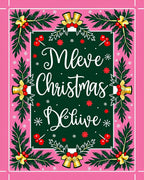 Merry Christmas Believe Holly Bells Rug