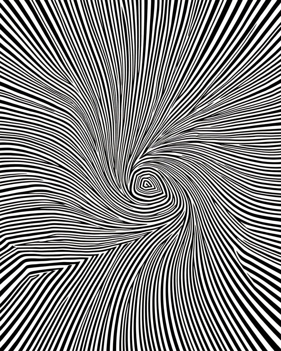 Abstract Swirl Line Art Style Rug