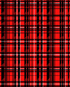 Bold Red Black Plaid Pattern Rug