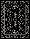 Elaborate Swirls Black White Pattern Rug