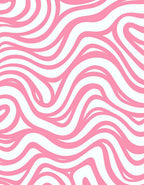 Pink Abstract Swirl Pattern Rug