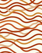 Flowing Terracotta Gold Wavy Design Rug