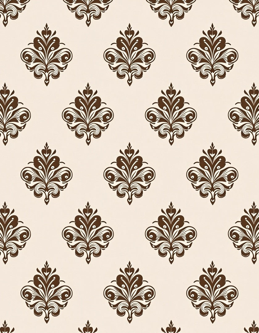 Classic Damask Floral Pattern Rug