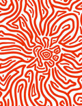 Bold Red Swirling Lines Pattern Rug