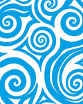 Bold Blue Swirl Pattern Design Rug