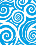 Bold Blue Swirl Pattern Design Rug