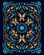 Golden Butterfly Teal Floral Medallion Rug