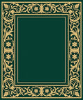 Ornate Gold Floral Border Design Rug