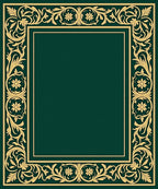 Ornate Gold Floral Border Design Rug
