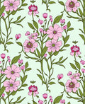 Delicate Pink Floral Vine Pattern Rug