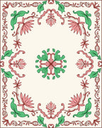 Ornate Floral Vine Scrolling Design Rug