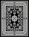 Intricate Scrollwork Floral Border Design Rug