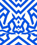 Bold Abstract Blue Geometric Design Rug