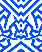 Bold Abstract Blue Geometric Design Rug