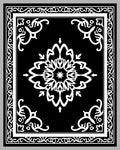 Monochromatic Opulent Floral Border Rug