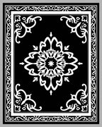 Monochromatic Opulent Floral Border Rug
