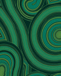 Groovy Green Swirl Abstract Pattern Rug