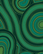 Groovy Green Swirl Abstract Pattern Rug