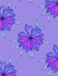Floral Bloom Pattern With Purple Hues Rug