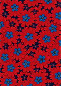 Bold Red Blue Floral Pattern 4u Rug