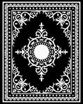 Classic Black White Floral Medallion Rug