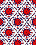 Red and Blue Floral Mandala Pattern Rug