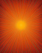 Radiant Sunburst Orange Rug Pattern Rug